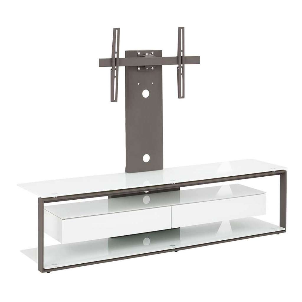 Hifi Rack in Anthrazit und Weiß schwenkbarer TV Halterung