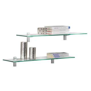 Wand Regale aus Sicherheitsglas Aluminium (2er Set)