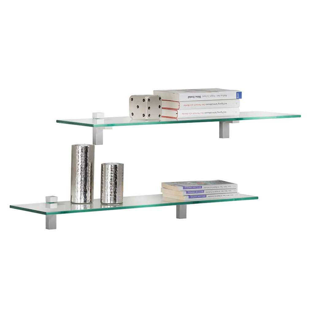Wand Regale aus Sicherheitsglas Aluminium (2er Set)