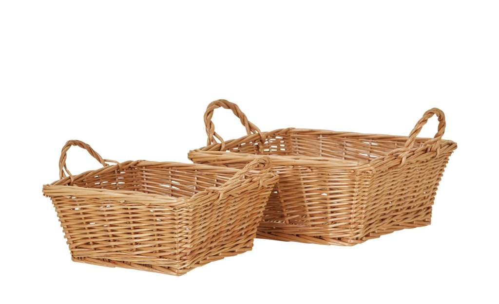 Weidenkorb, 2er-Set ¦ holzfarben ¦ Weide ¦ Maße (cm): B: 26 H: 10 Aufbewahrung > Körbe - Höffner