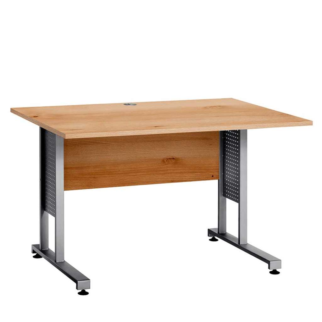 Edv Tisch in Buchefarben und Alufarben 75 cm hoch