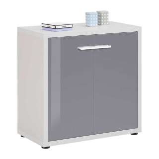 Mini Ordnerschrank in Grau Glas beschichtet Made in Germany
