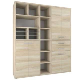 Büroschrank mit viel Stauraum Eichefarben