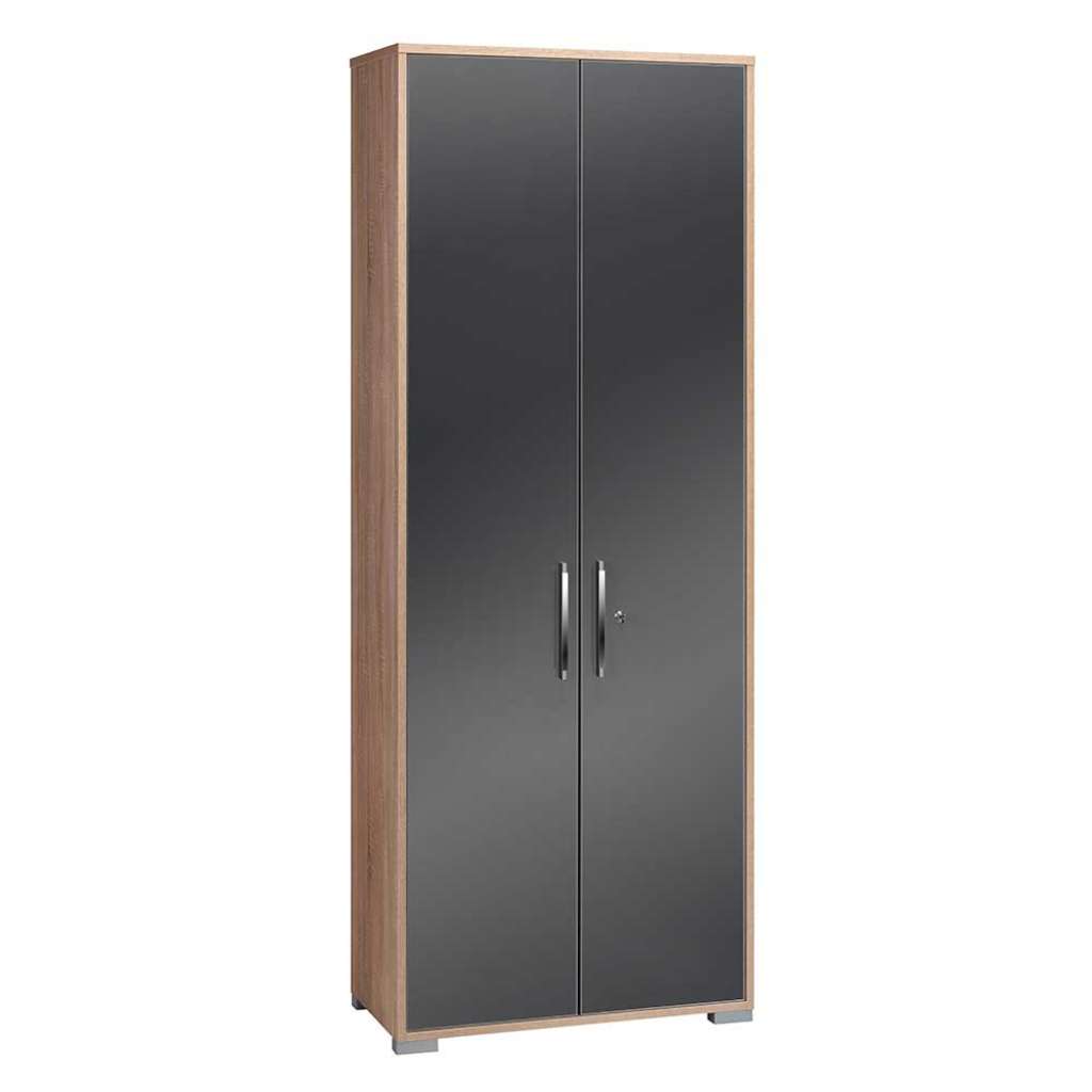 Officeschrank in Grau und Sonoma Eiche abschließbar