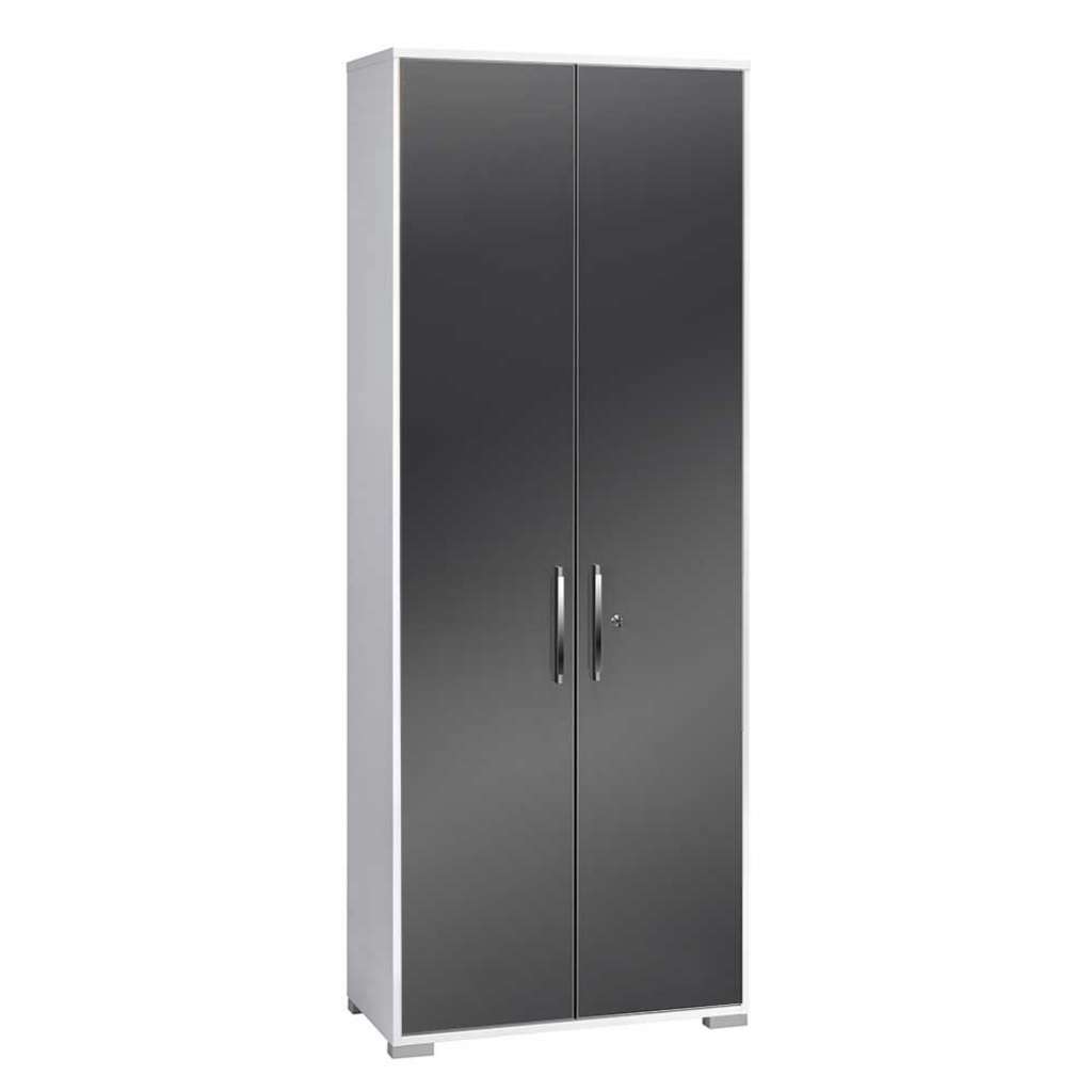 Büroschrank in Weiß und Grau Schloss