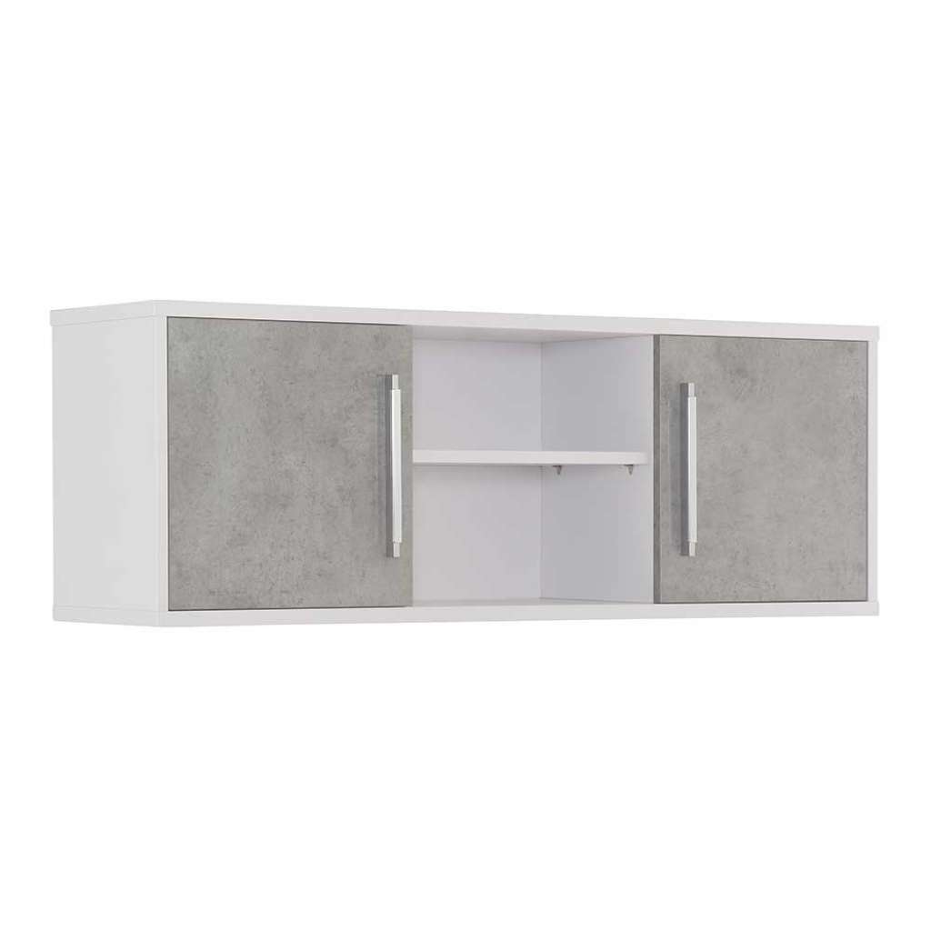 Büro Hängeschrank in Grau und Weiß Made in Germany