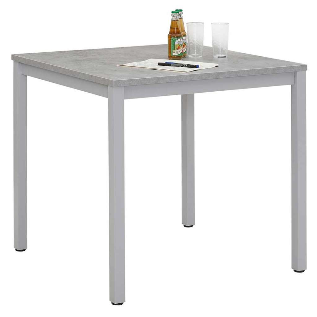 Tisch in Grau 80 cm tief