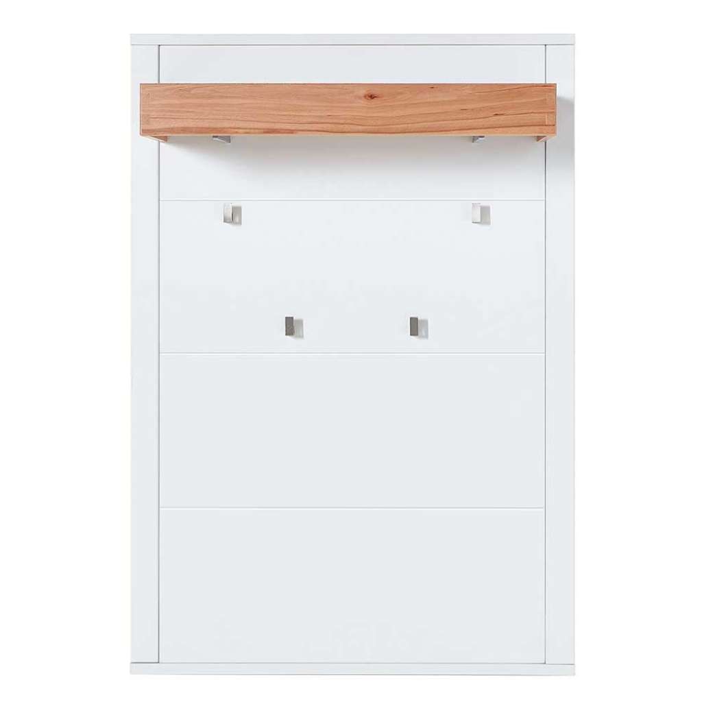 Wandgarderobe in Weiß Wildbuche teilmassiv modern