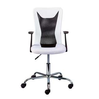 Ergonomischer Bürostuhl in Weiß und Schwarz höhenverstellbar