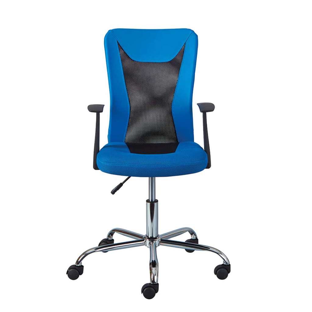 Schreibtischstuhl in Blau und Schwarz Mesh