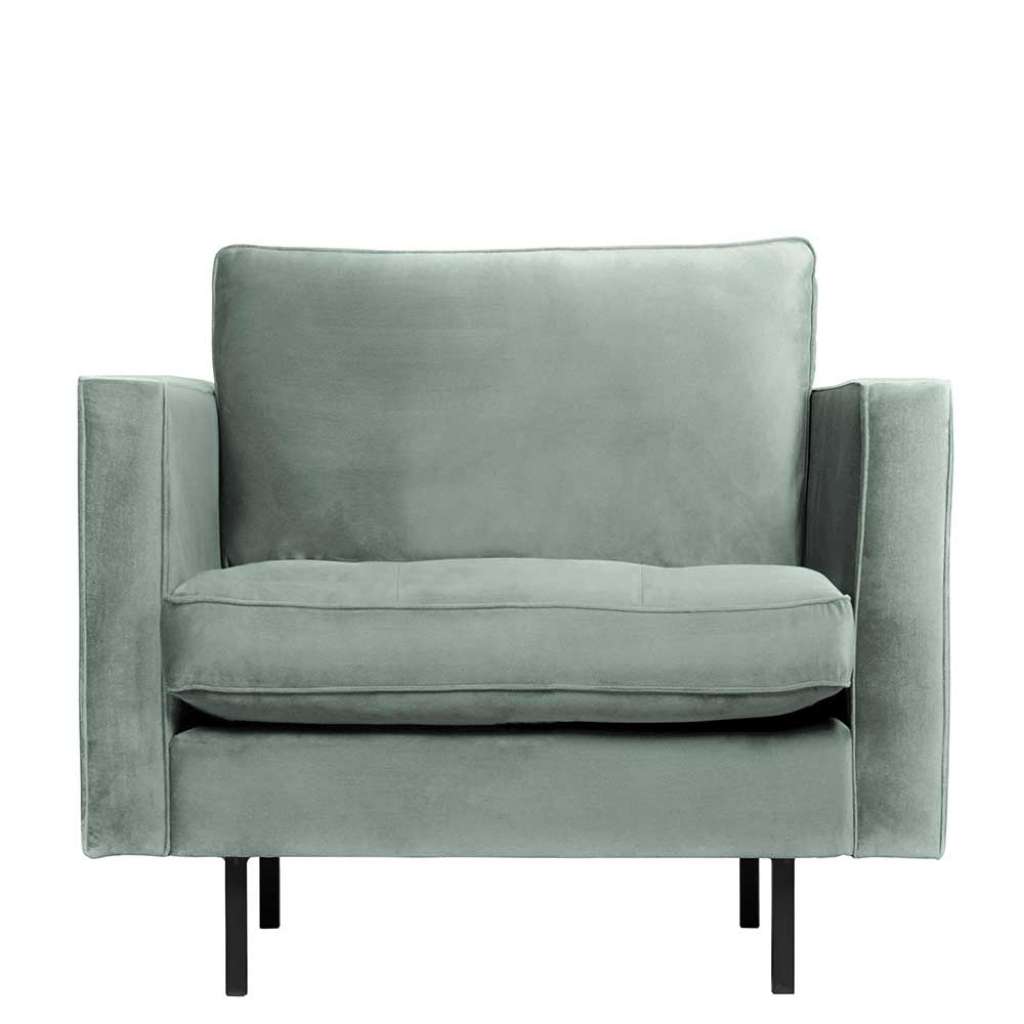 Einzelsessel in Mintgrün Samt Retro Design