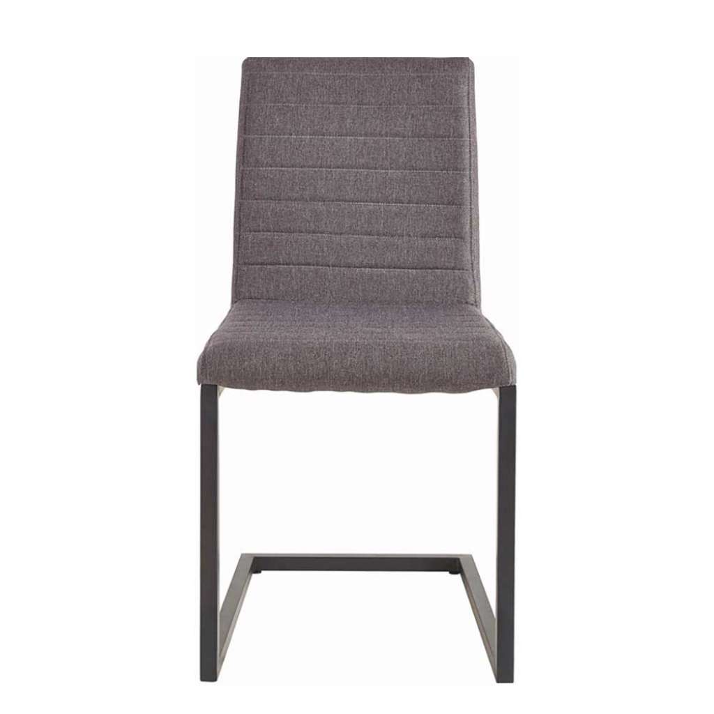 Freischwinger Stühle in Anthrazit Webstoff Metallgestell (2er Set)
