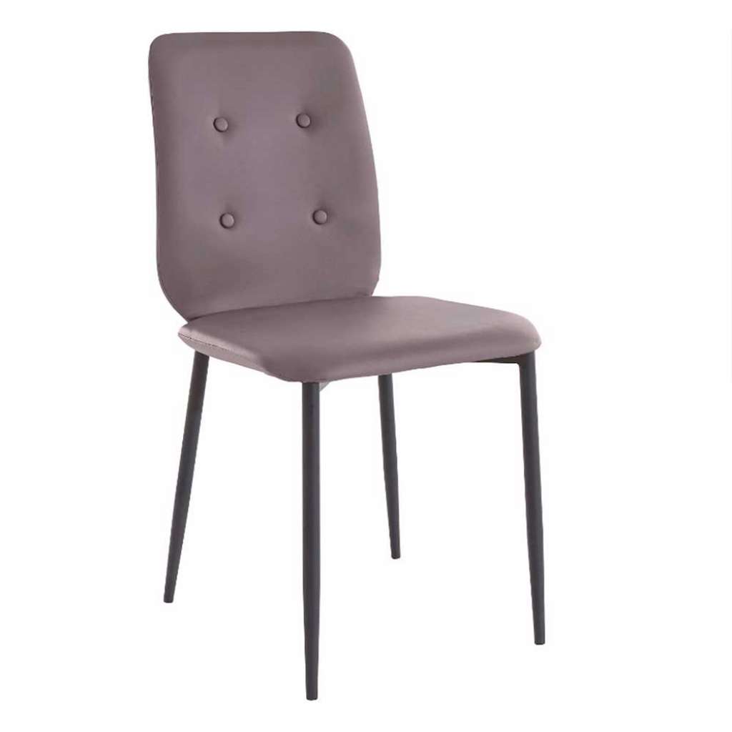 Stühle in Hellbraun Kunstleder Knöpfen verziert (2er Set)
