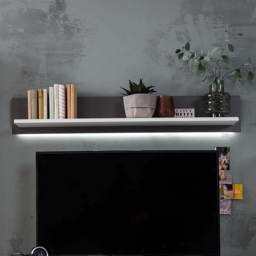 Wandboard in Weiß und Grau 150 cm breit