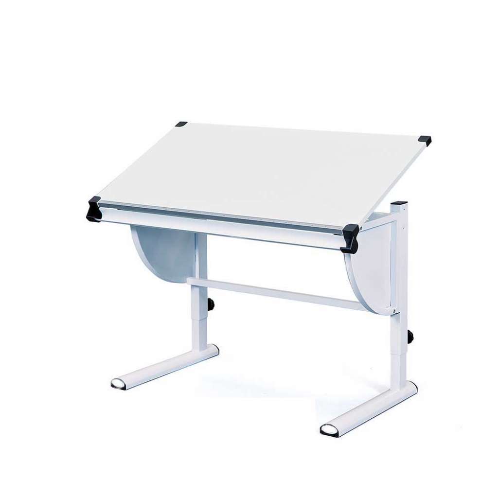Höhenverstellbarer Kinderschreibtisch in Weiß 110 cm breit