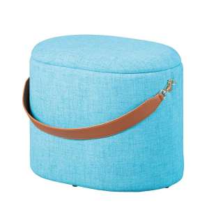 Stoffhocker in Türkis Truhe