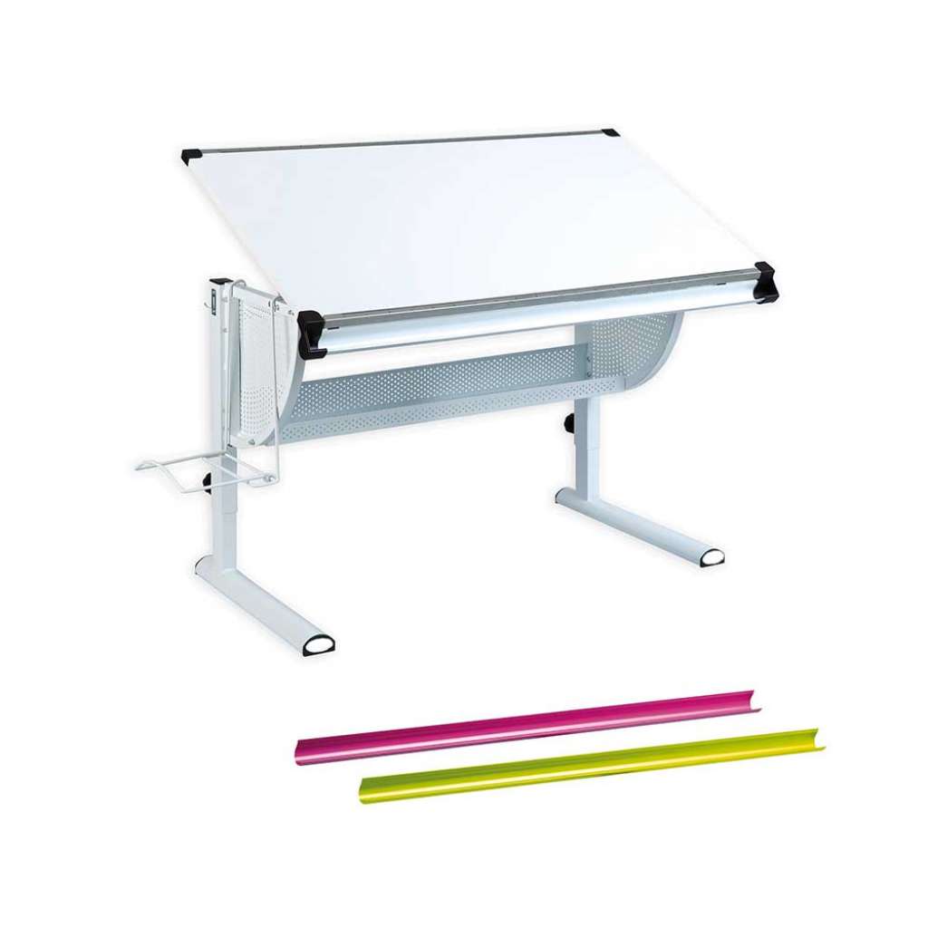 Kinderschreibtisch in Weiß höhenverstellbar