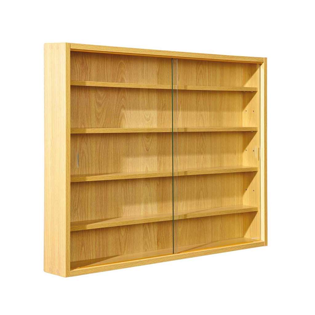 Sammler Wandvitrine in Buchefarben 80 cm breit