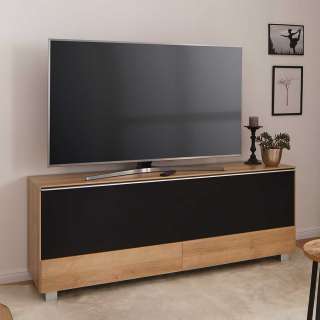 TV Lowboard in Eichefarben Akustikstoff