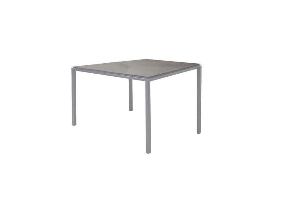 Cane-line - Pure Tisch - 100 x 100 cm - Gestell: hellgrau - Tischplatte: Fliesen - hellgrau - indoor