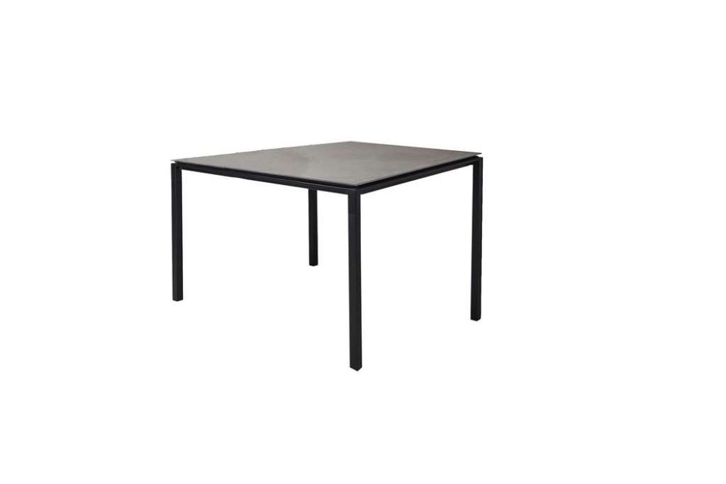 Cane-line - Pure Tisch - 100 x 100 cm - Gestell: lavagrau - Tischplatte: Fliesen - lavagrau - indoor