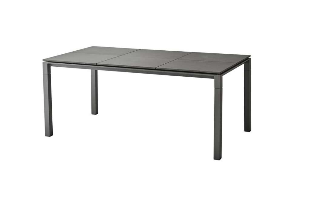Cane-line - Pure Tisch - 200 x 100 cm - Gestell: lavagrau - Tischplatte: Fliesen - lavagrau - indoor
