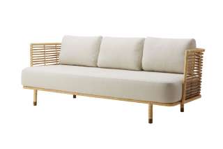 Cane-line - Sense 3-sitzer Sofa - Rattan Natur - off-white (Swipe) - indoor
