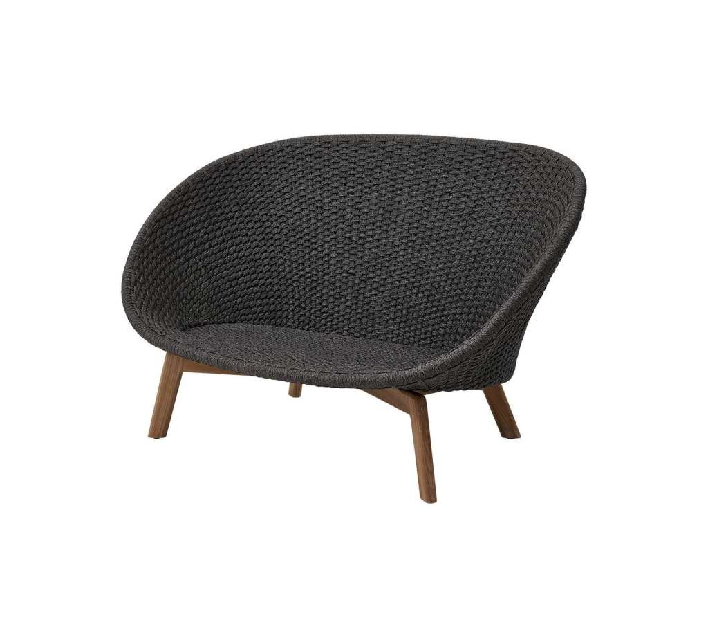 Cane-line - Peacock 2- Sitzer Sofa - Cane-line Soft Rope - dunkelgrau - outdoor