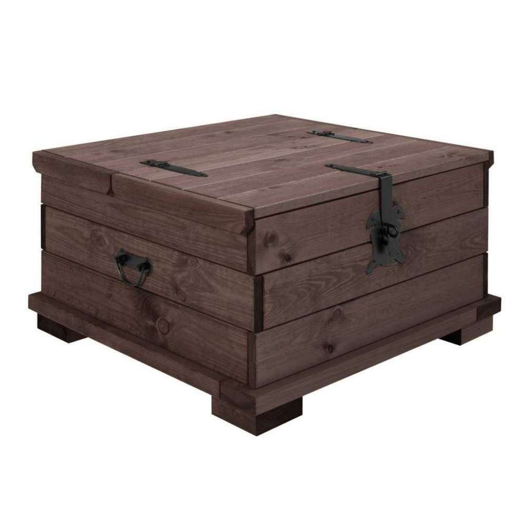 Truhentisch aus Kiefer Massivholz Wengefarben lackiert