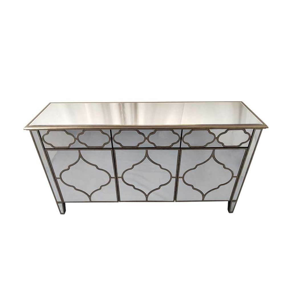 Vintage Sideboard mit Spiegelglas beschichtet 3-türig