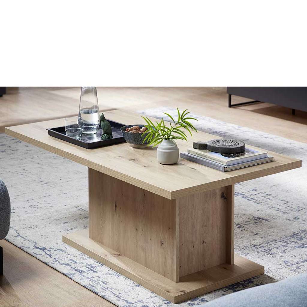 Wohnzimmertisch in Wildeichefarben Säulengestell