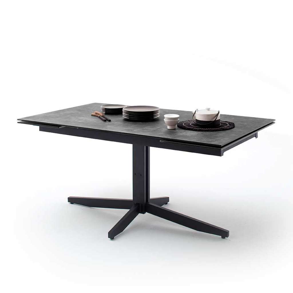 Küchentisch in Dunkelgrau und Schwarz Kopfauszug