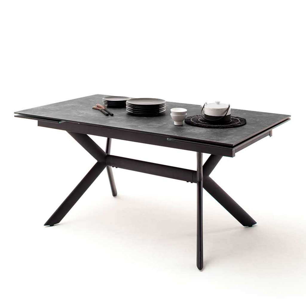 Esszimmer Tisch in Schwarz und Dunkelgrau Kopfauszug