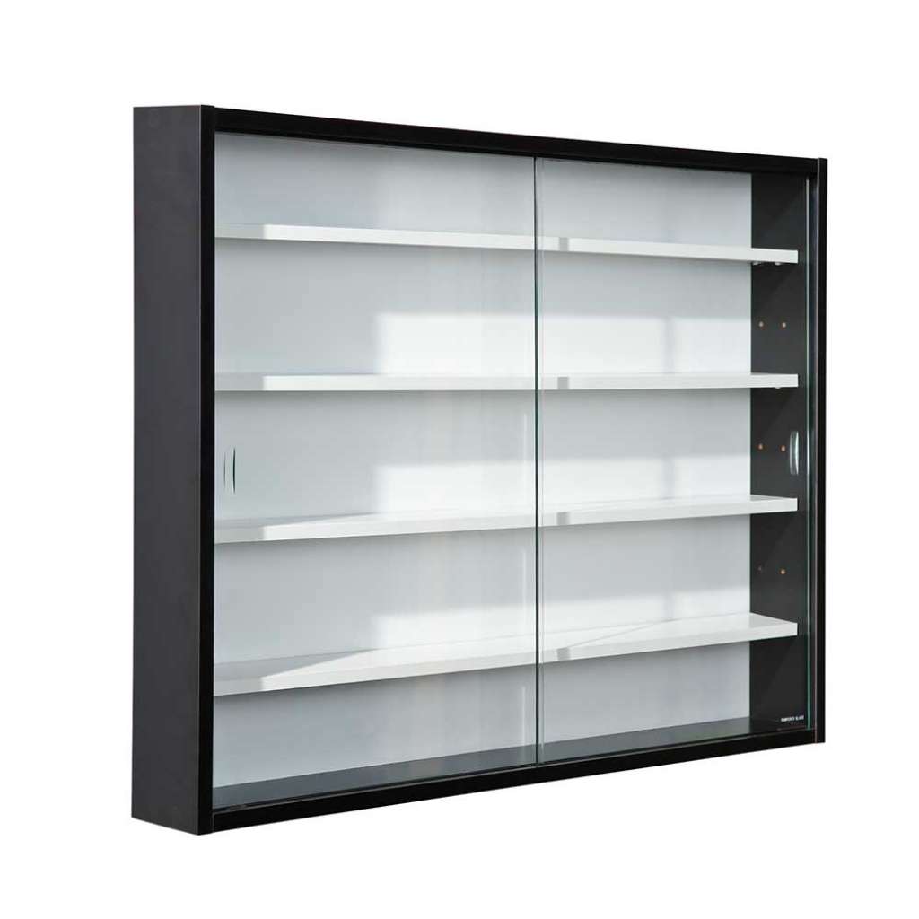 Sammlervitrine in Weiß und Schwarz 80 cm breit
