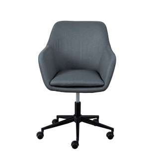 Büro Drehstuhl in Grau Webstoff Armlehnen