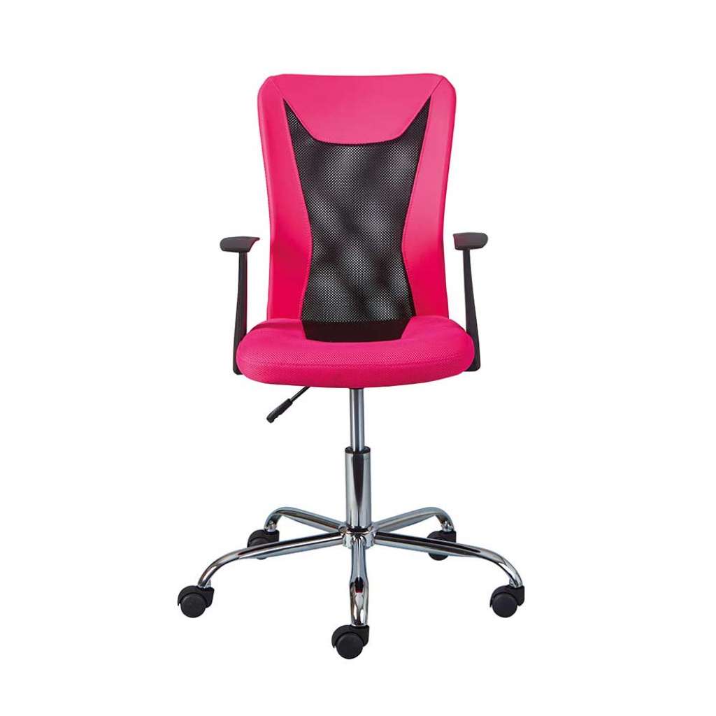 Schreibtischstuhl in Pink und Schwarz höhenverstellbar