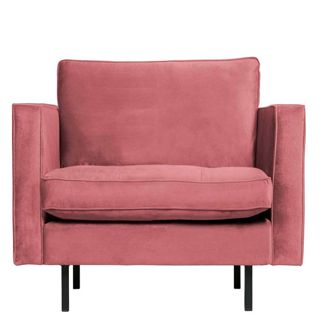 Samt Sessel in Pink Retrostil
