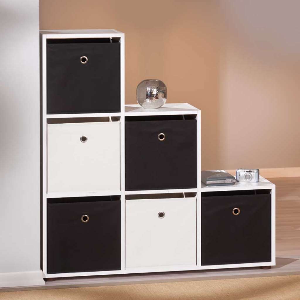 Boxenregal in Schwarz und Weiß 105 cm breit