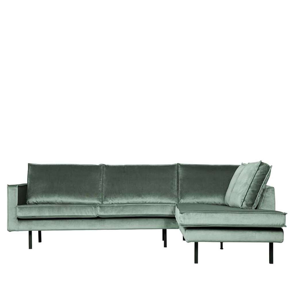 Polsterecke in Mintgrün Samt Retro Design
