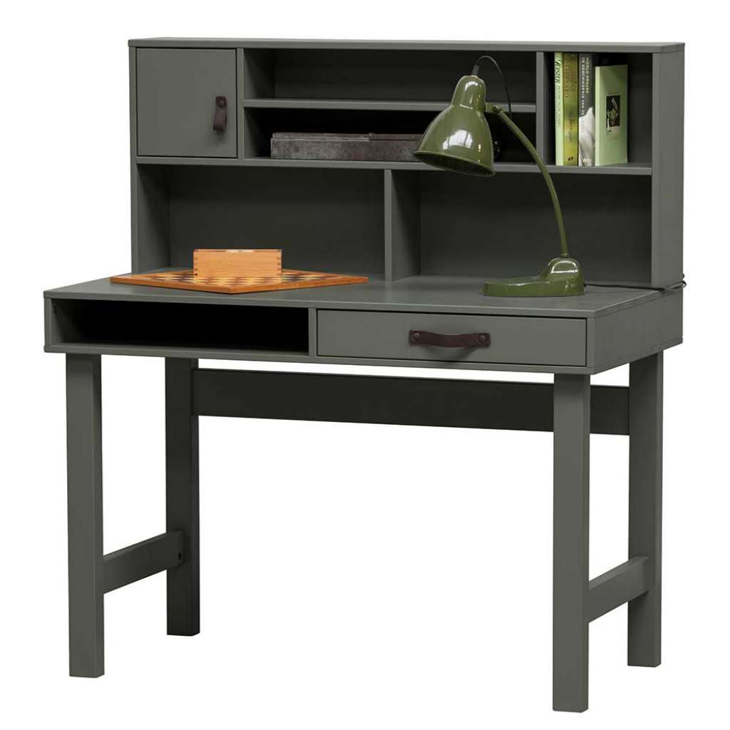 Schülerschreibtisch in Graugrün Kiefer Massivholz