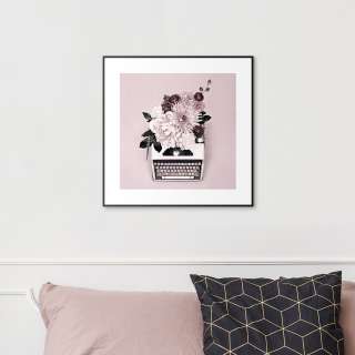 home24 Bild Schreibmaschine Blumen