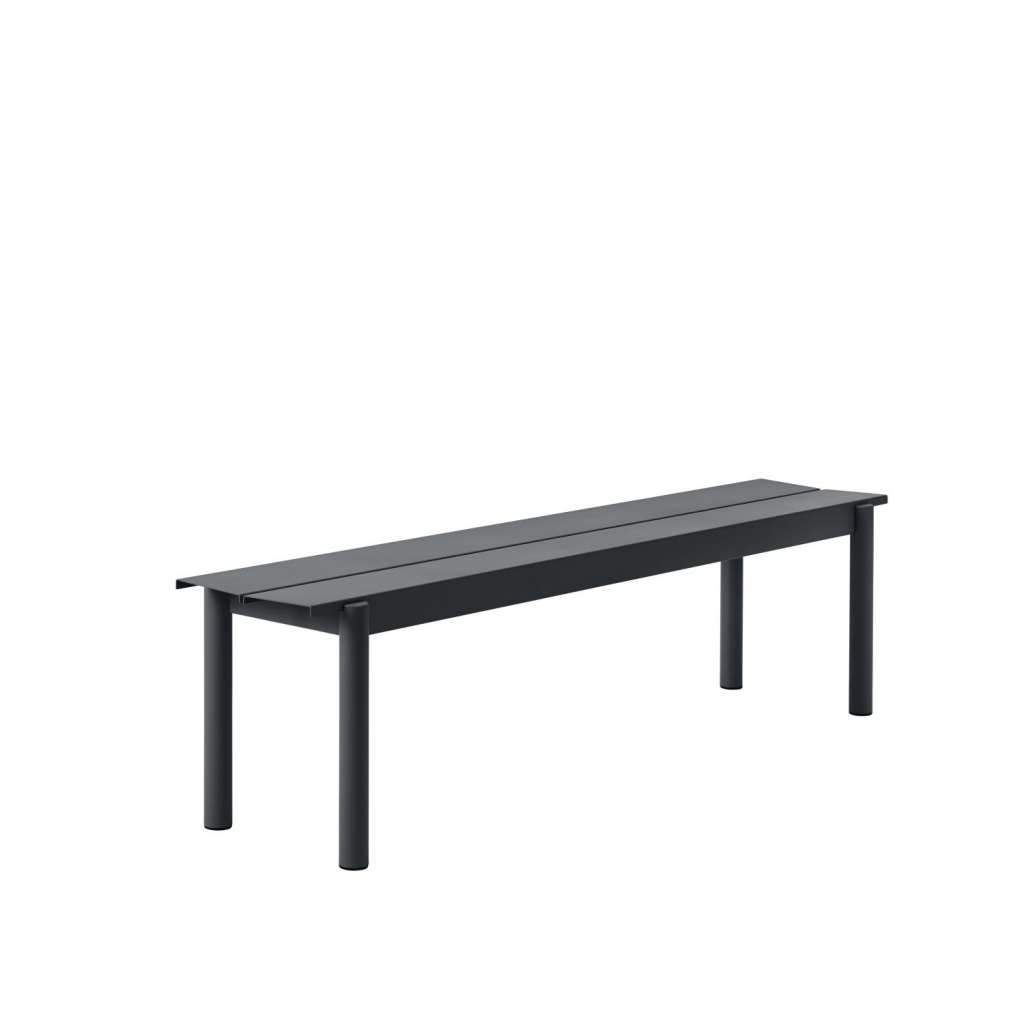 Muuto - Linear Steel Bank - schwarz - 170 cm - indoor