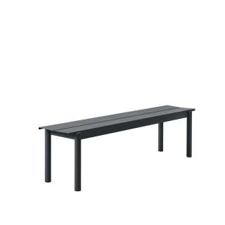 Muuto - Linear Steel Bank - schwarz - 170 cm - indoor