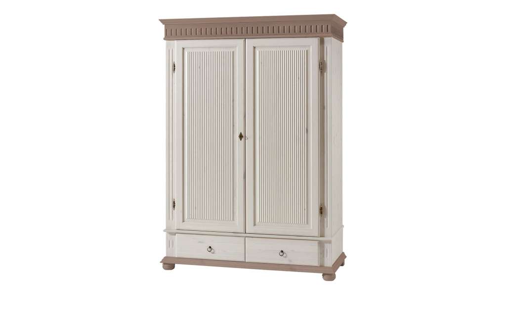 Kleiderschrank, 2-türig  Bornholm ¦ weiß ¦ Maße (cm): B: 138 H: 199 T: 62 Schränke > Schranksysteme - Höffner
