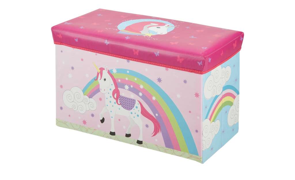 Sitzbank mit Stauraum  Einhorn ¦ rosa/pink ¦ Bezug: 100% Polyester Füllung: 100% Polyurethan Einlagen aus Pappe ¦ Maße (cm): B: 60 H: 30,5 T: 35 Baby > Unterwegs > Boxen - Höffner