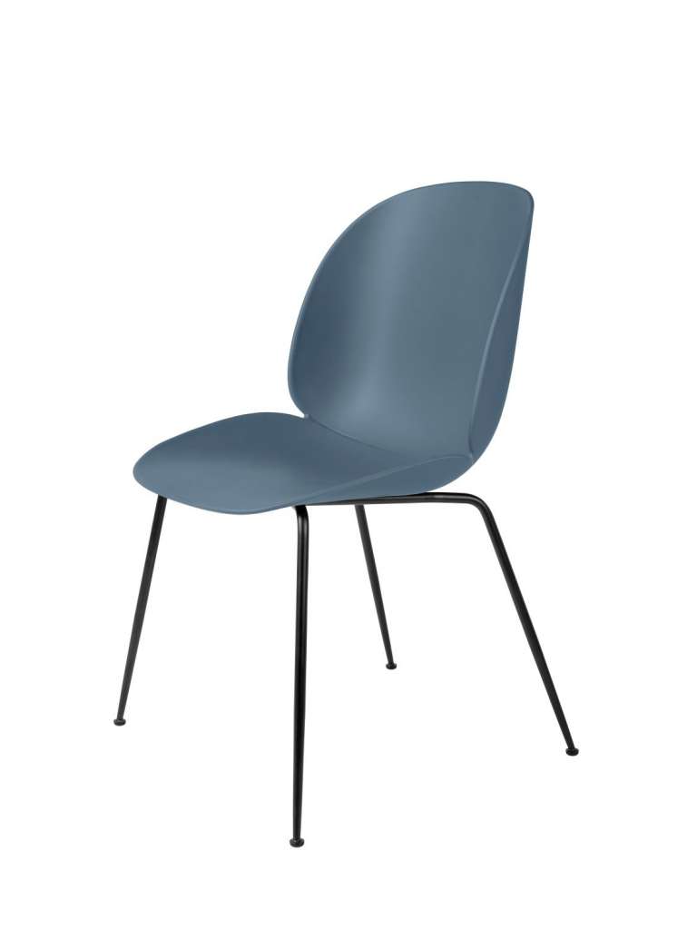 Gubi - Beetle Dining Stuhl - Gestell schwarz - blau grau - indoor