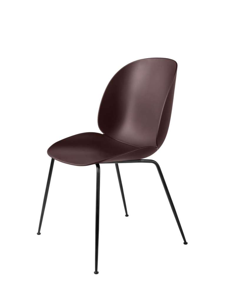 Gubi - Beetle Dining Stuhl - Gestell schwarz - dark pink - indoor