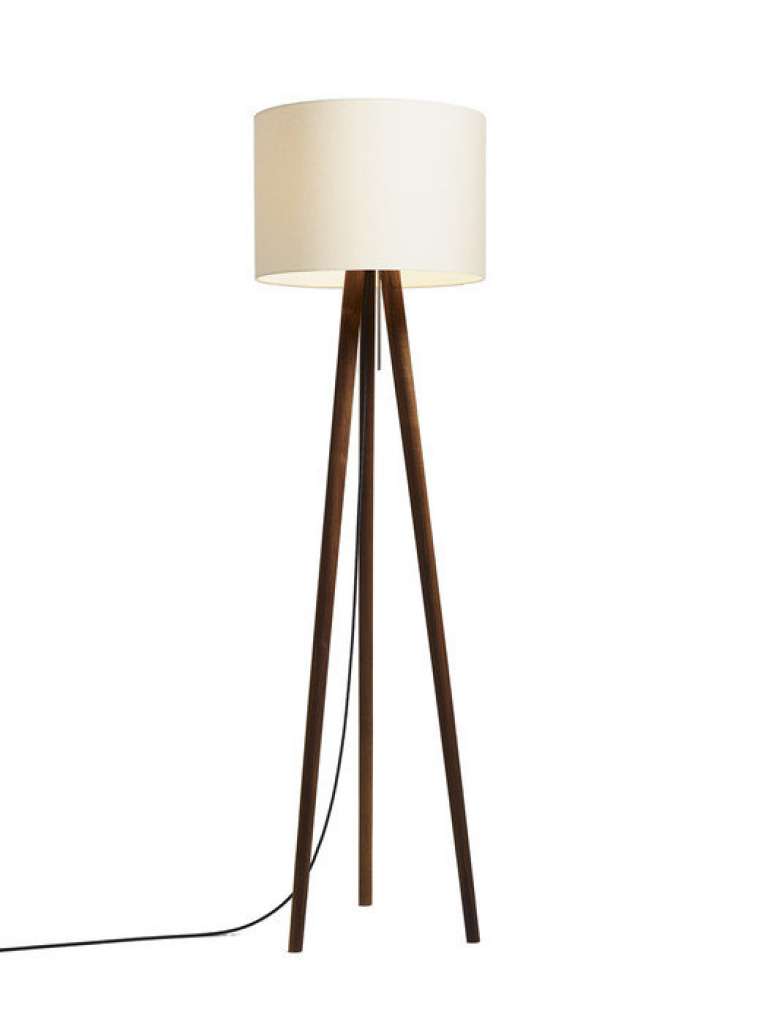 Domus - Sten Linum Stehleuchte - creme - Walnuss - indoor