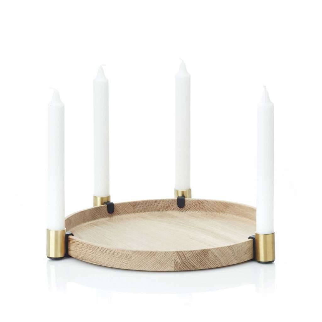 applicata - Luna maxi - Kerzenhalter - Eiche - Messing - indoor