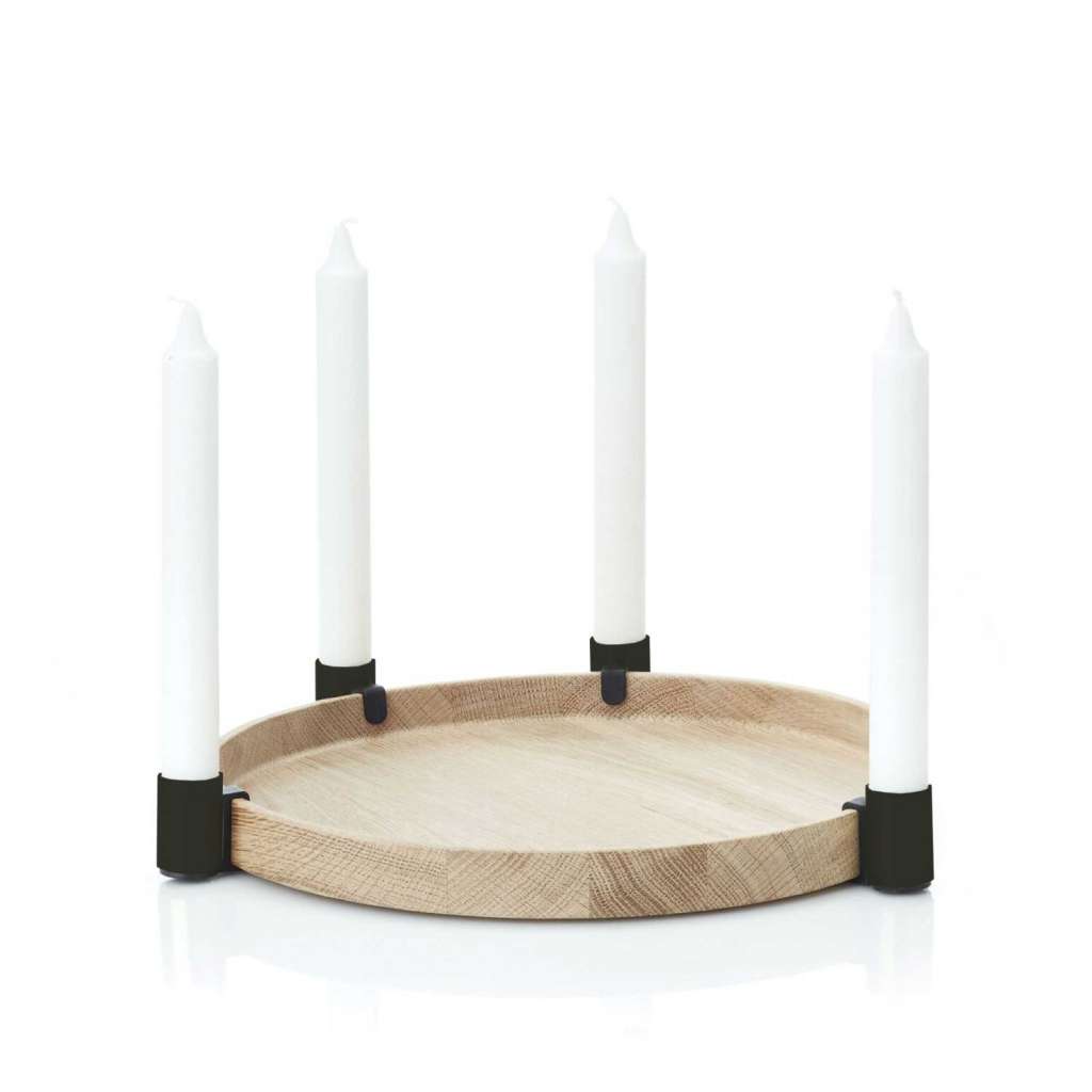 applicata - Luna maxi - Kerzenhalter - Eiche - schwarz - indoor